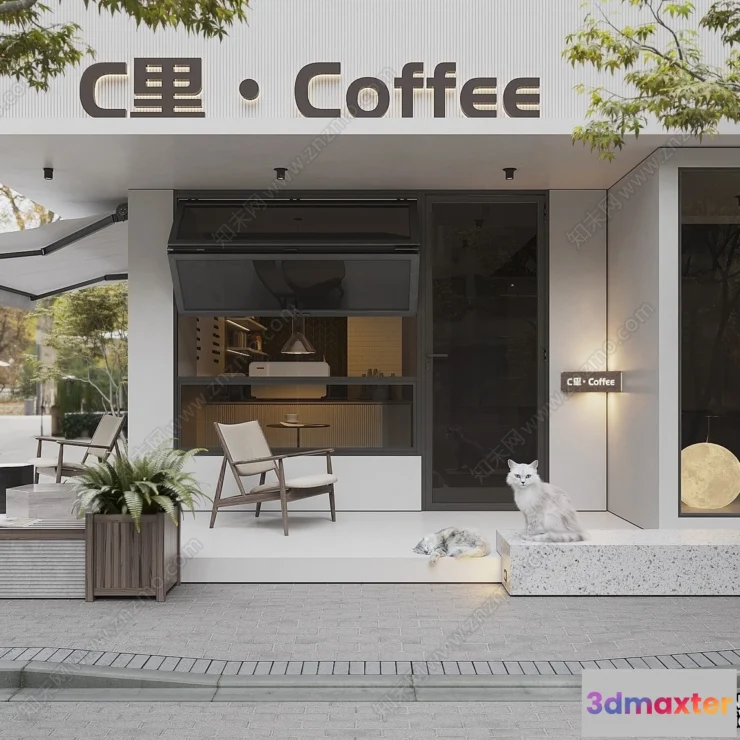1380221 - Garden Coffee Shop - Fastfood - 3D Models - 010 3D Max