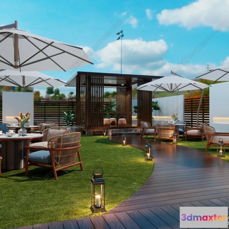 1380418 - Garden Coffee Shop - Fastfood - 3D Models - 013 3D Max