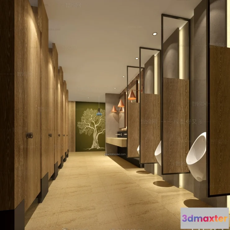 1380495 - Public Toilet - WC - 3D Interior Scene - 3D Models - 033 3D Max