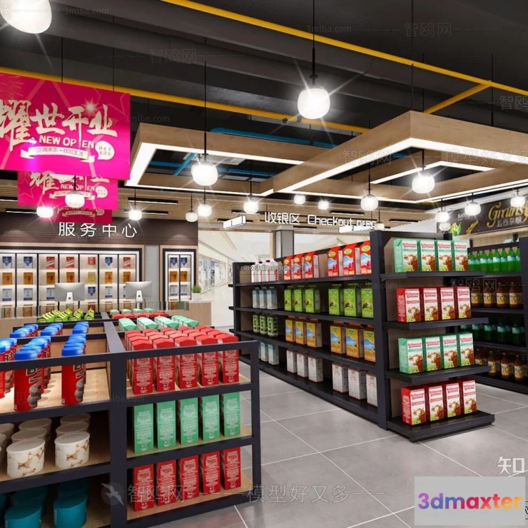 1380595 - Super Market And Shop - 3D Interior Scene - 3D Models - 015 3D Max
