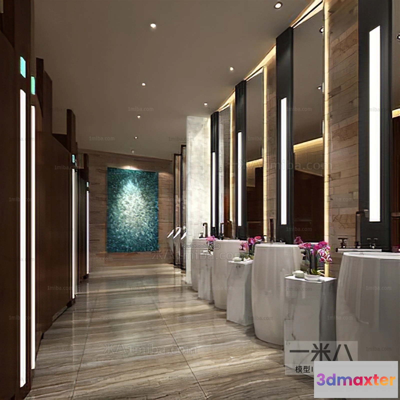 1380689 - Public Toilet - WC - 3D Interior Scene - 3D Models - 036 3D Max