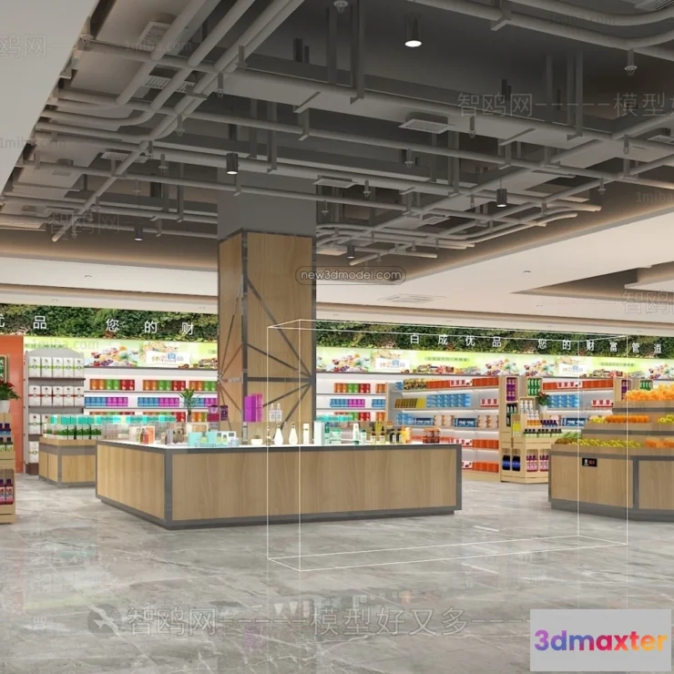 1380927 - Super Market And Shop - 3D Interior Scene - 3D Models - 020 3D Max
