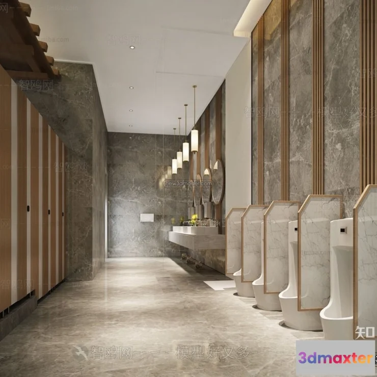1380951 - Public Toilet - WC - 3D Interior Scene - 3D Models - 040 3D Max