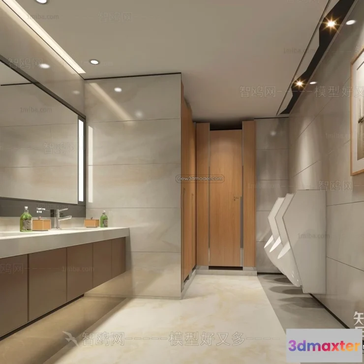 1381011 - Public Toilet - WC - 3D Interior Scene - 3D Models - 041 3D Max