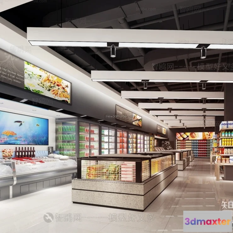 1381128 - Super Market And Shop - 3D Interior Scene - 3D Models - 023 3D Max