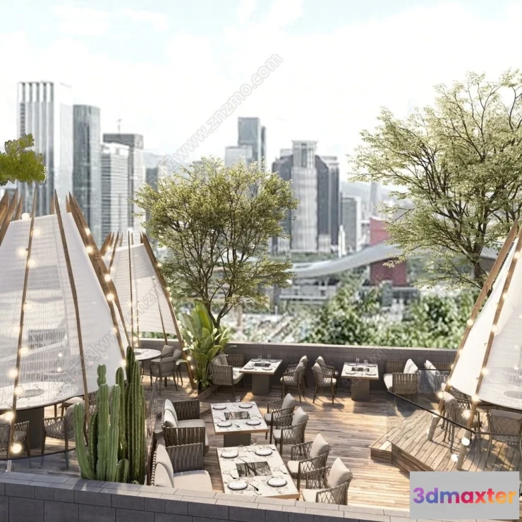 1381279 - Garden Coffee Shop - Fastfood - 3D Models - 026 3D Max