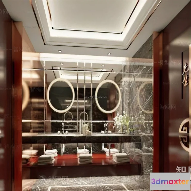 1381391 - Public Toilet - WC - 3D Interior Scene - 3D Models - 047 3D Max