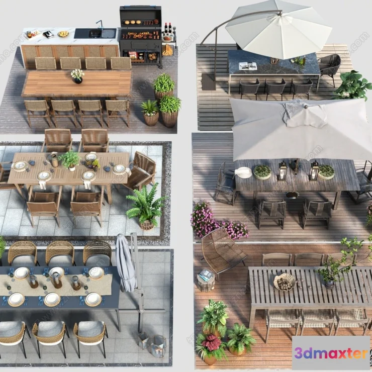 1381402 - Garden Coffee Shop - Fastfood - 3D Models - 028 3D Max