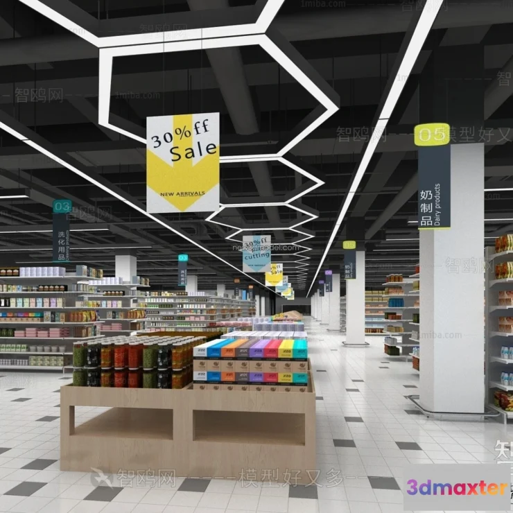 1381417 - Super Market And Shop - 3D Interior Scene - 3D Models - 027 3D Max