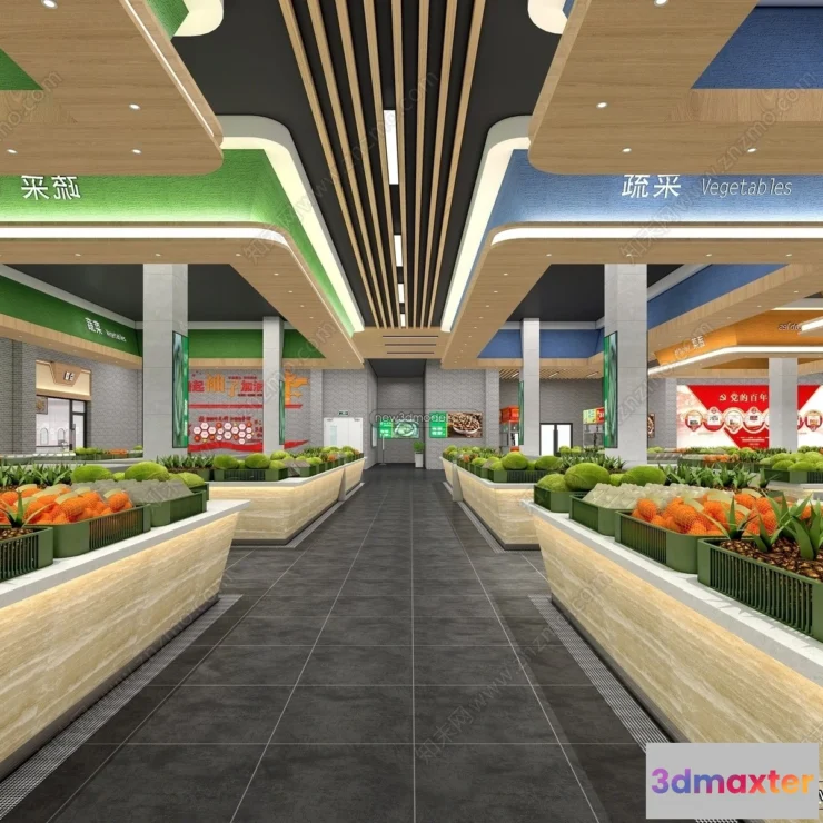 1381605 - Super Market And Shop - 3D Interior Scene - 3D Models - 030 3D Max