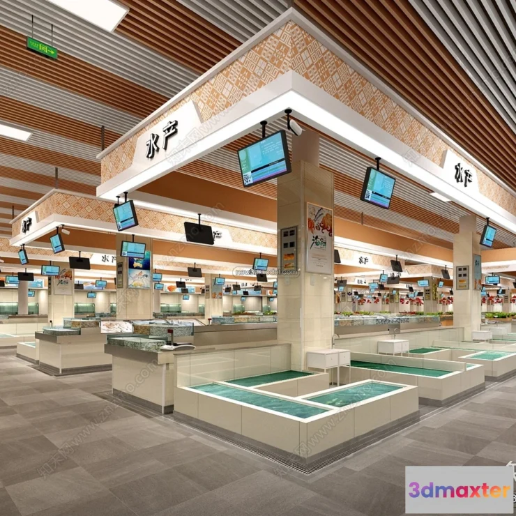 1381667 - Super Market And Shop - 3D Interior Scene - 3D Models - 031 3D Max