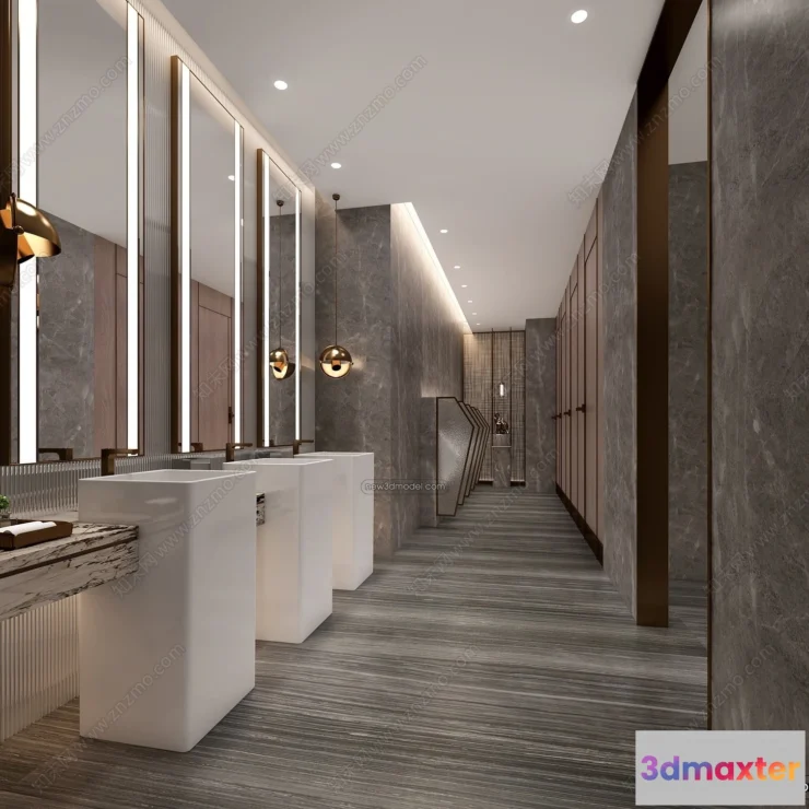 1381777 - Public Toilet - WC - 3D Interior Scene - 3D Models - 053 3D Max