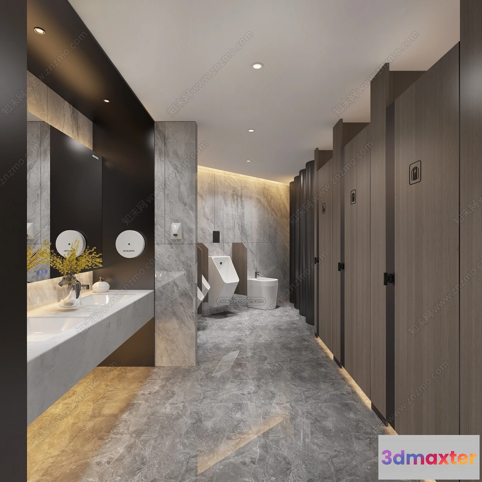 1381975 - Public Toilet - WC - 3D Interior Scene - 3D Models - 056 3D Max