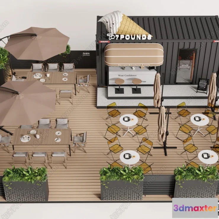 1381995 - Garden Coffee Shop - Fastfood - 3D Models - 037 3D Max