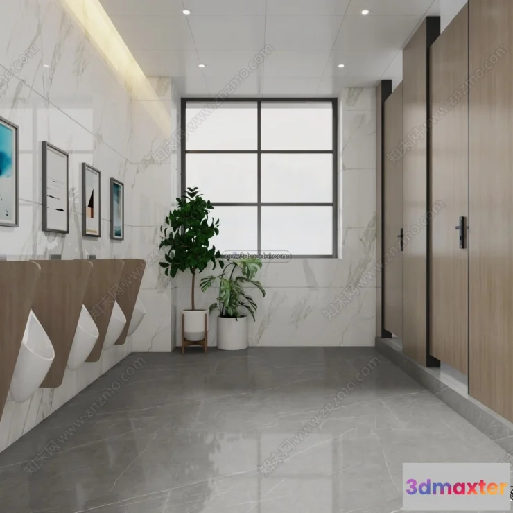 1382034 - Public Toilet - WC - 3D Interior Scene - 3D Models - 057 3D Max