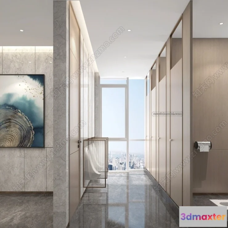 1382235 - Public Toilet - WC - 3D Interior Scene - 3D Models - 060 3D Max