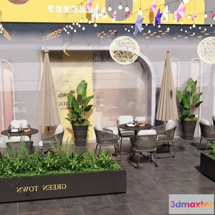 1382313 - Garden Coffee Shop - Fastfood - 3D Models - 042 3D Max