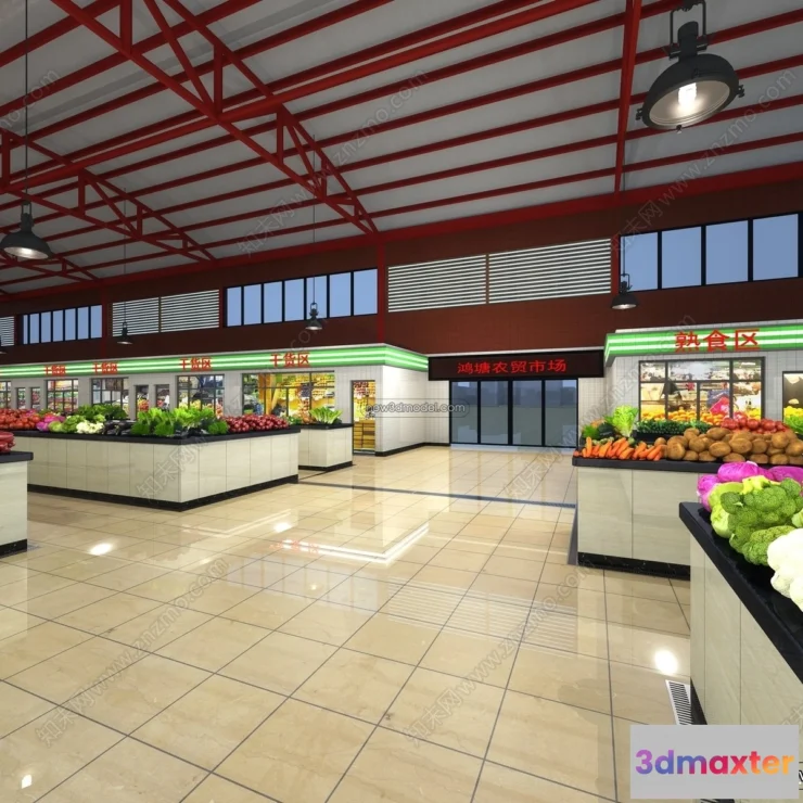 1382321 - Super Market And Shop - 3D Interior Scene - 3D Models - 041 3D Max