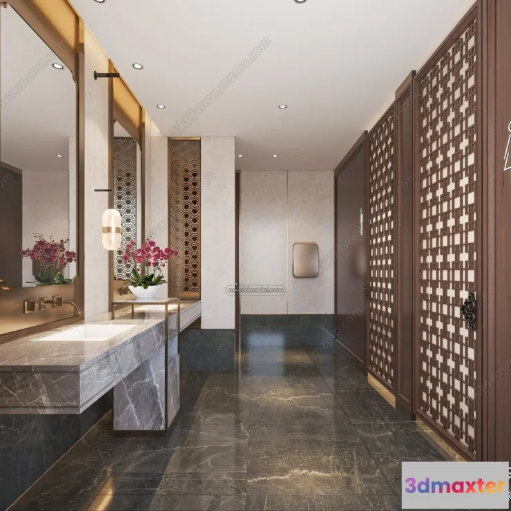 1382489 - Public Toilet - WC - 3D Interior Scene - 3D Models - 064 3D Max