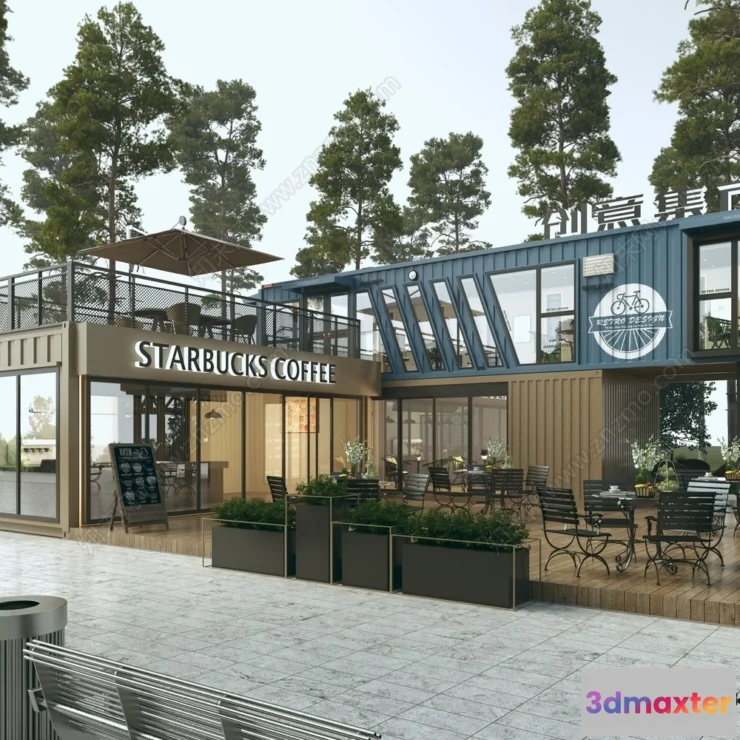 1382509 - Garden Coffee Shop - Fastfood - 3D Models - 045 3D Max