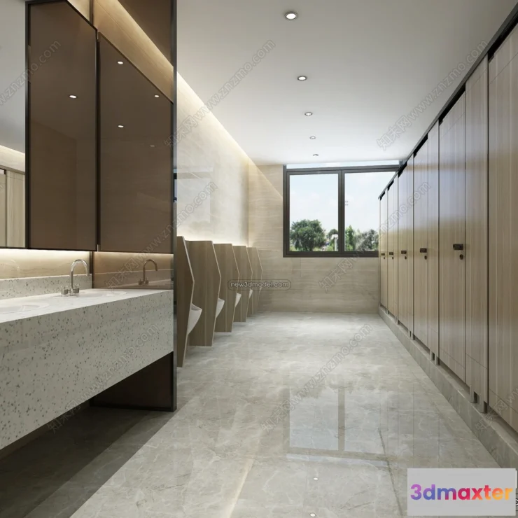 1382556 - Public Toilet - WC - 3D Interior Scene - 3D Models - 065 3D Max