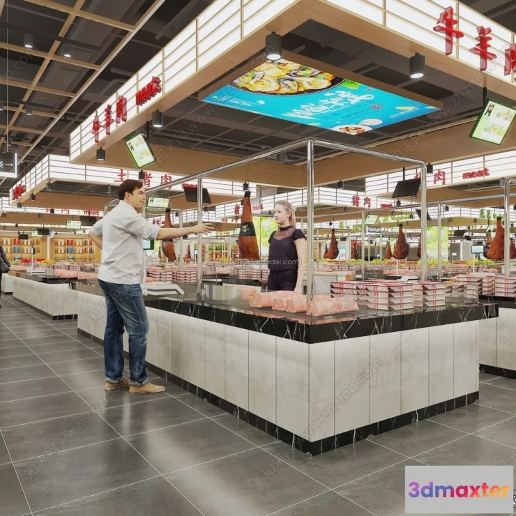 1382714 - Super Market And Shop - 3D Interior Scene - 3D Models - 047 3D Max