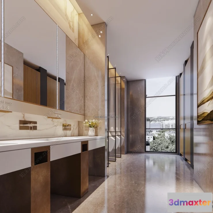 1382886 - Public Toilet - WC - 3D Interior Scene - 3D Models - 070 3D Max