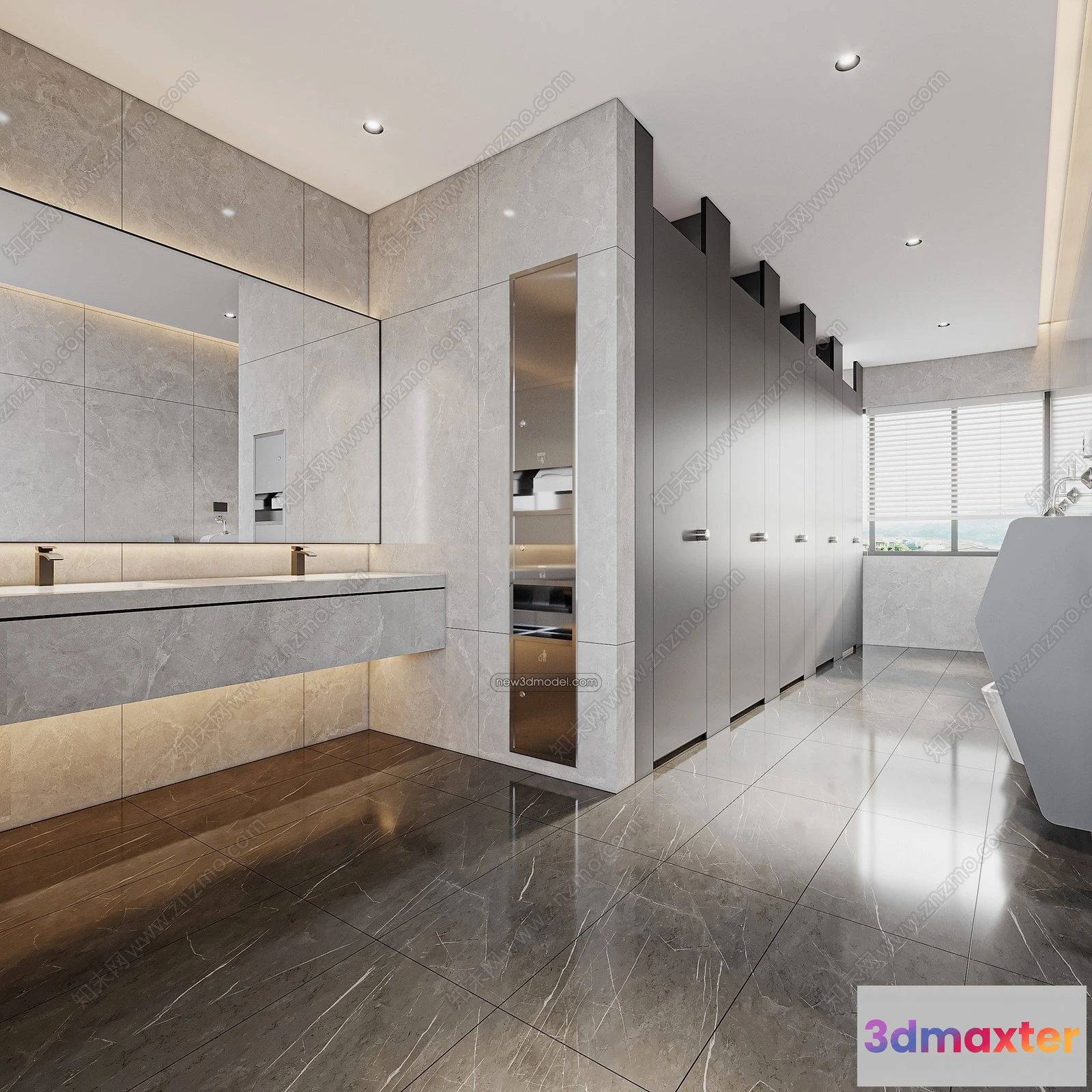 1382954 - Public Toilet - WC - 3D Interior Scene - 3D Models - 071 3D Max