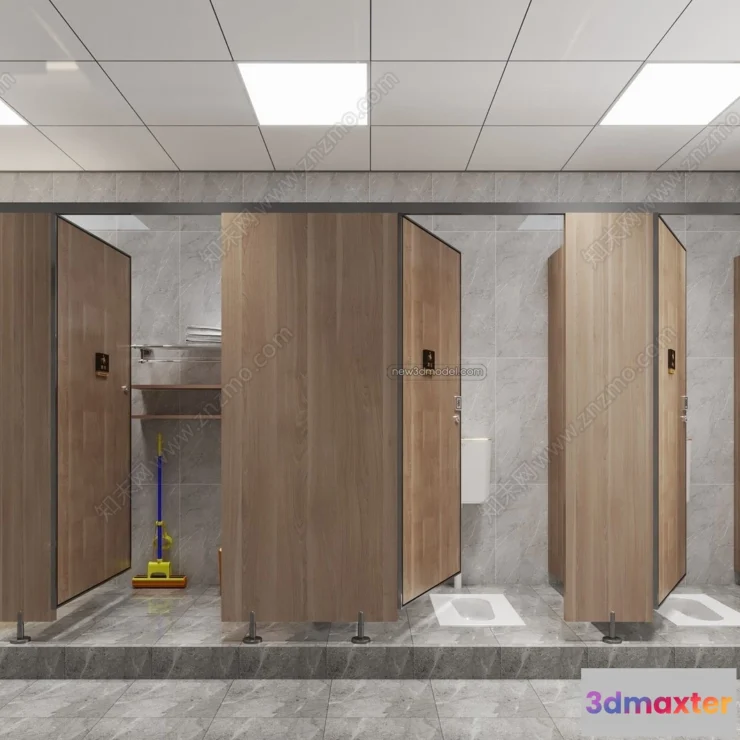 1383207 - Public Toilet - WC - 3D Interior Scene - 3D Models - 074 3D Max