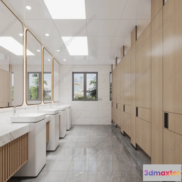 1383511 - Public Toilet - WC - 3D Interior Scene - 3D Models - 079 3D Max