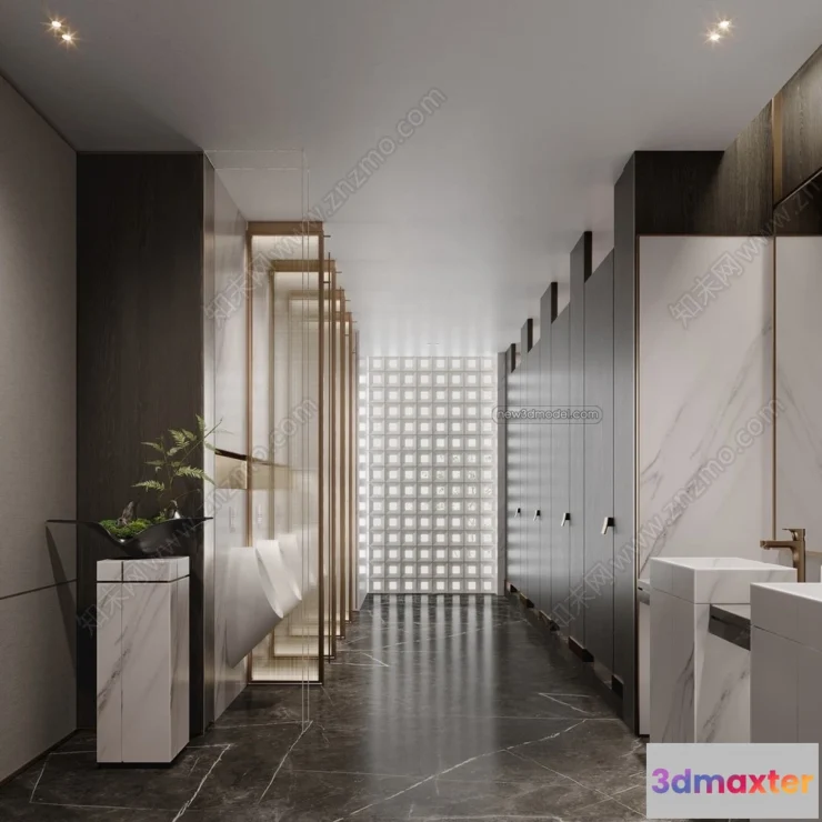 1383573 - Public Toilet - WC - 3D Interior Scene - 3D Models - 080 3D Max