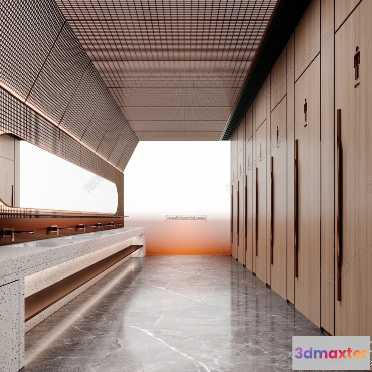 1383703 - Public Toilet - WC - 3D Interior Scene - 3D Models - 082 3D Max