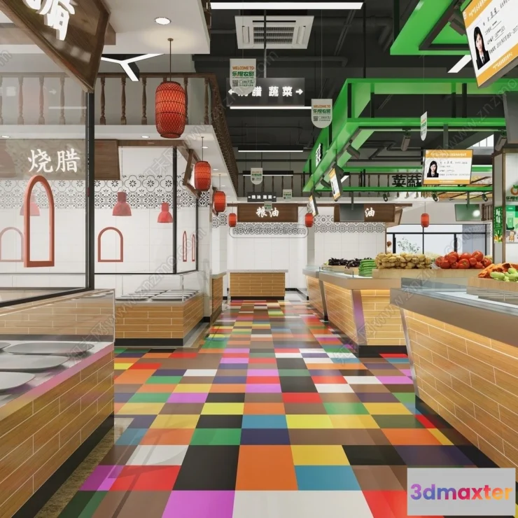 1383773 - Super Market And Shop - 3D Interior Scene - 3D Models - 063 3D Max