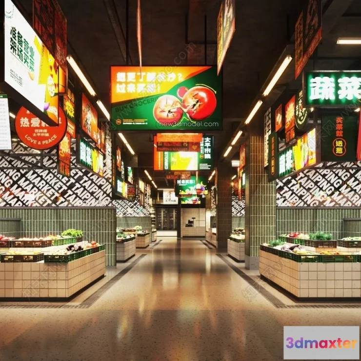 1383851 - Super Market And Shop - 3D Interior Scene - 3D Models - 064 3D Max