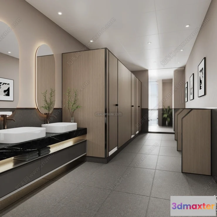 1383898 - Public Toilet - WC - 3D Interior Scene - 3D Models - 085 3D Max