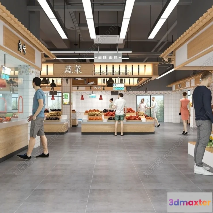 1383918 - Super Market And Shop - 3D Interior Scene - 3D Models - 065 3D Max