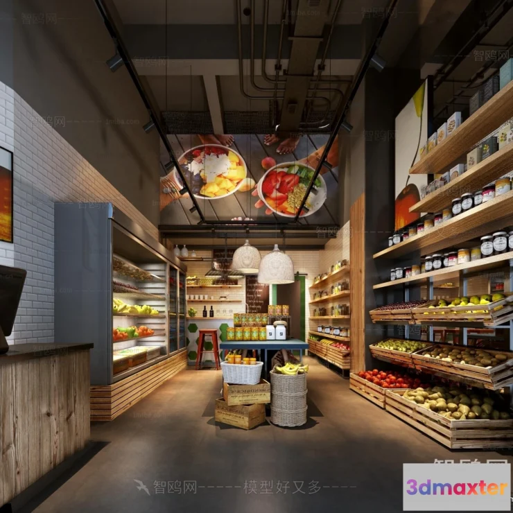 1383989 - Super Market And Shop - 3D Interior Scene - 3D Models - 066 3D Max