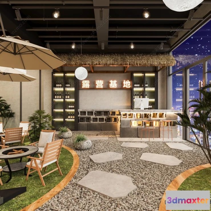 1384005 - Garden Coffee Shop - Fastfood - 3D Models - 068 3D Max