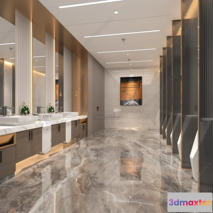 1384092 - Public Toilet - WC - 3D Interior Scene - 3D Models - 088 3D Max