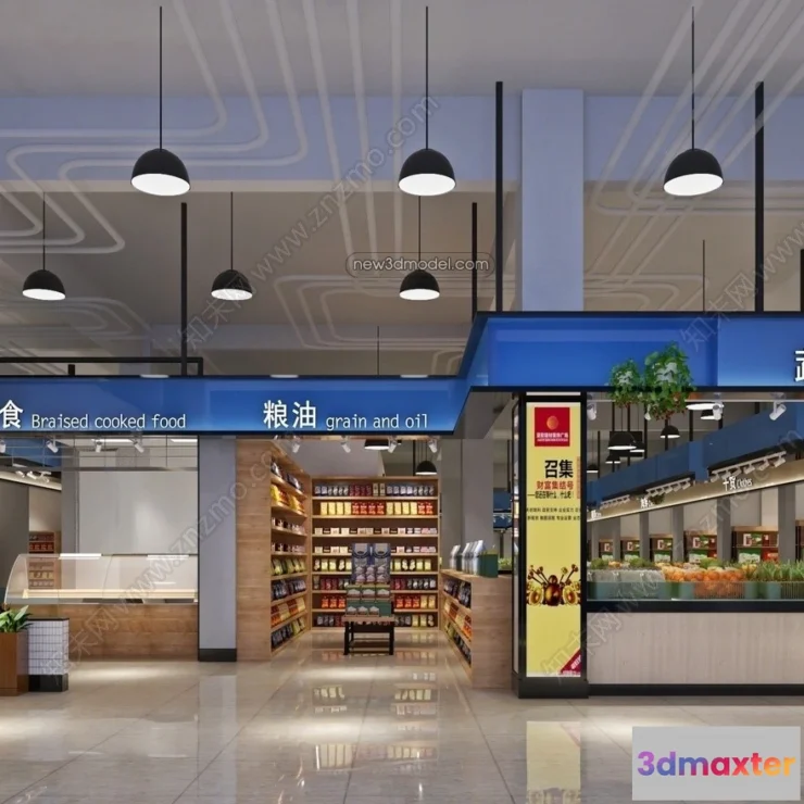1384119 - Super Market And Shop - 3D Interior Scene - 3D Models - 068 3D Max