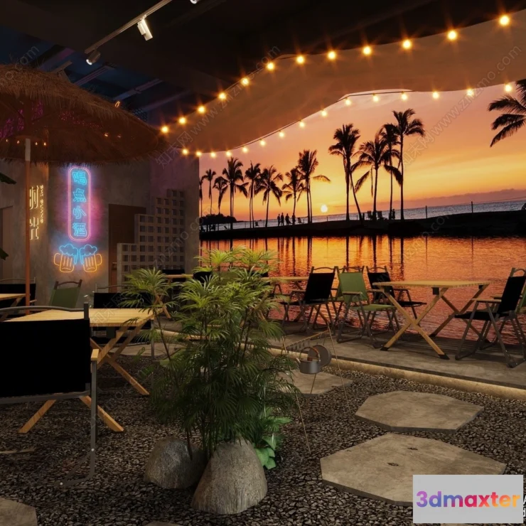 1384341 - Garden Coffee Shop - Fastfood - 3D Models - 073 3D Max