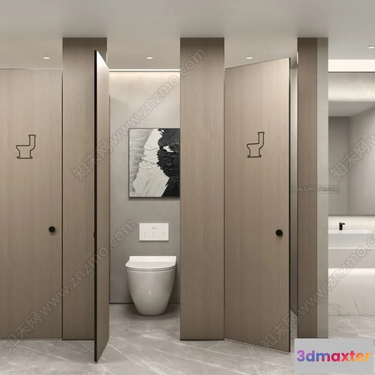 1384419 - Public Toilet - WC - 3D Interior Scene - 3D Models - 093 3D Max