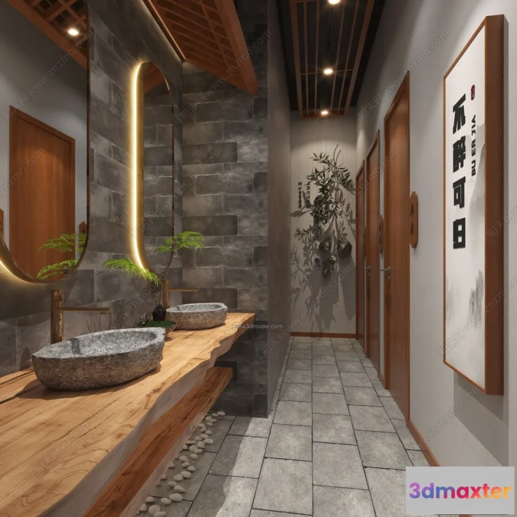 1384549 - Public Toilet - WC - 3D Interior Scene - 3D Models - 095 3D Max