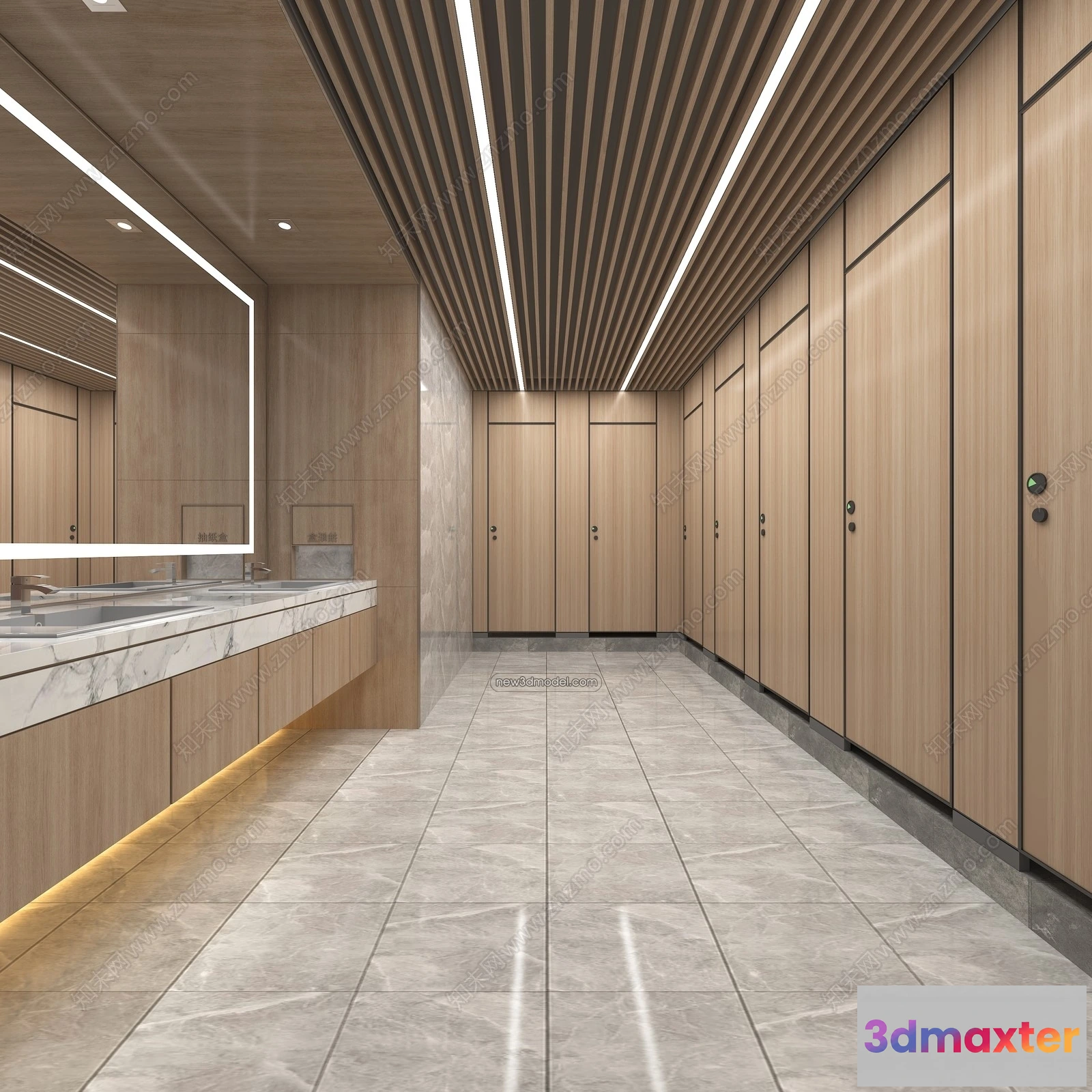 1384726 - Public Toilet - WC - 3D Interior Scene - 3D Models - 098 3D Max