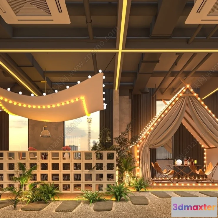 1384732 - Garden Coffee Shop - Fastfood - 3D Models - 079 3D Max