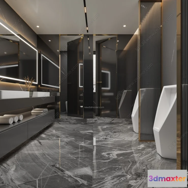 1384993 - Public Toilet - WC - 3D Interior Scene - 3D Models - 102 3D Max