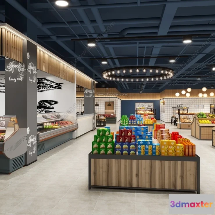 1385064 - Super Market And Shop - 3D Interior Scene - 3D Models - 082 3D Max