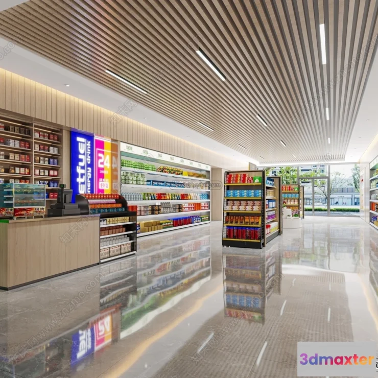 1385126 - Super Market And Shop - 3D Interior Scene - 3D Models - 083 3D Max