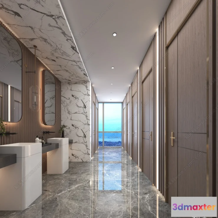 1385176 - Public Toilet - WC - 3D Interior Scene - 3D Models - 105 3D Max