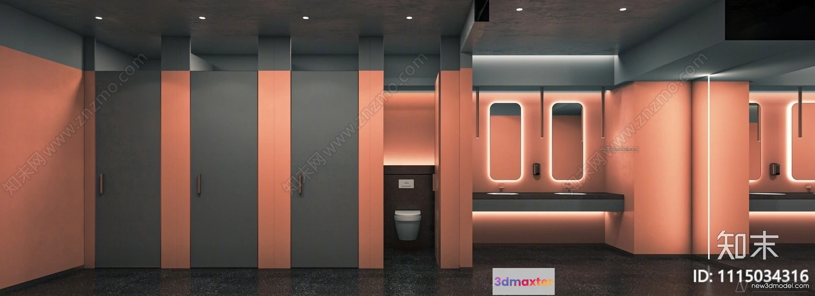 1385304 - Public Toilet - WC - 3D Interior Scene - 3D Models - 107 3D Max